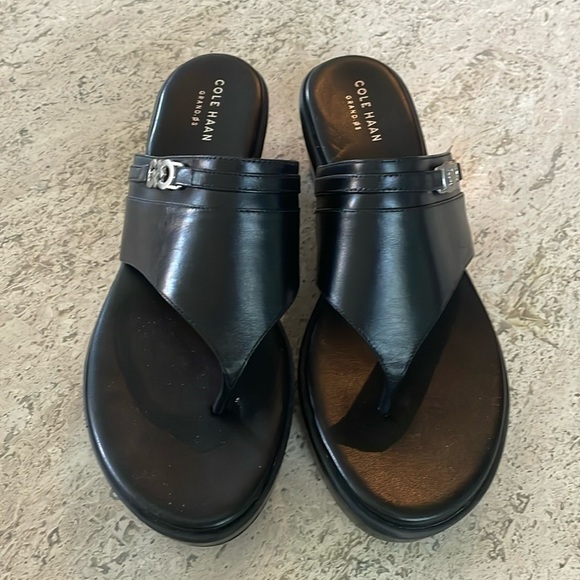 Cole Haan Lindy Grand Wedge Sandal 9 Black NEW - Picture 2 of 11